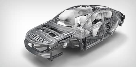 2015 Chrysler 200 cutaway showing safety features