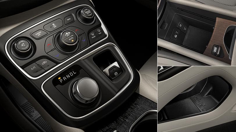 2015 Chrysler 200 interior center console with multiple storage areas