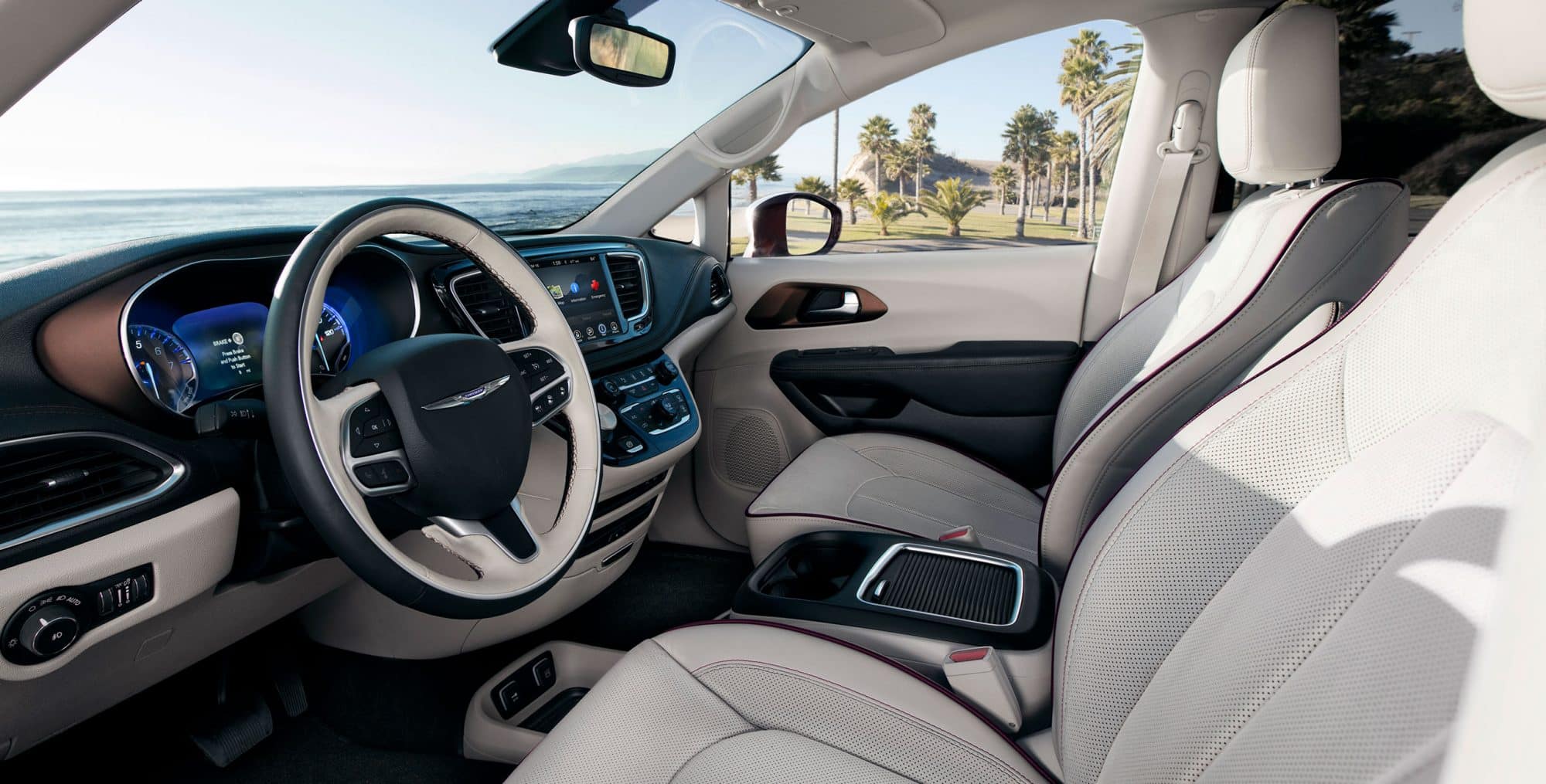White front seats inside 2018 Chrysler Pacifica