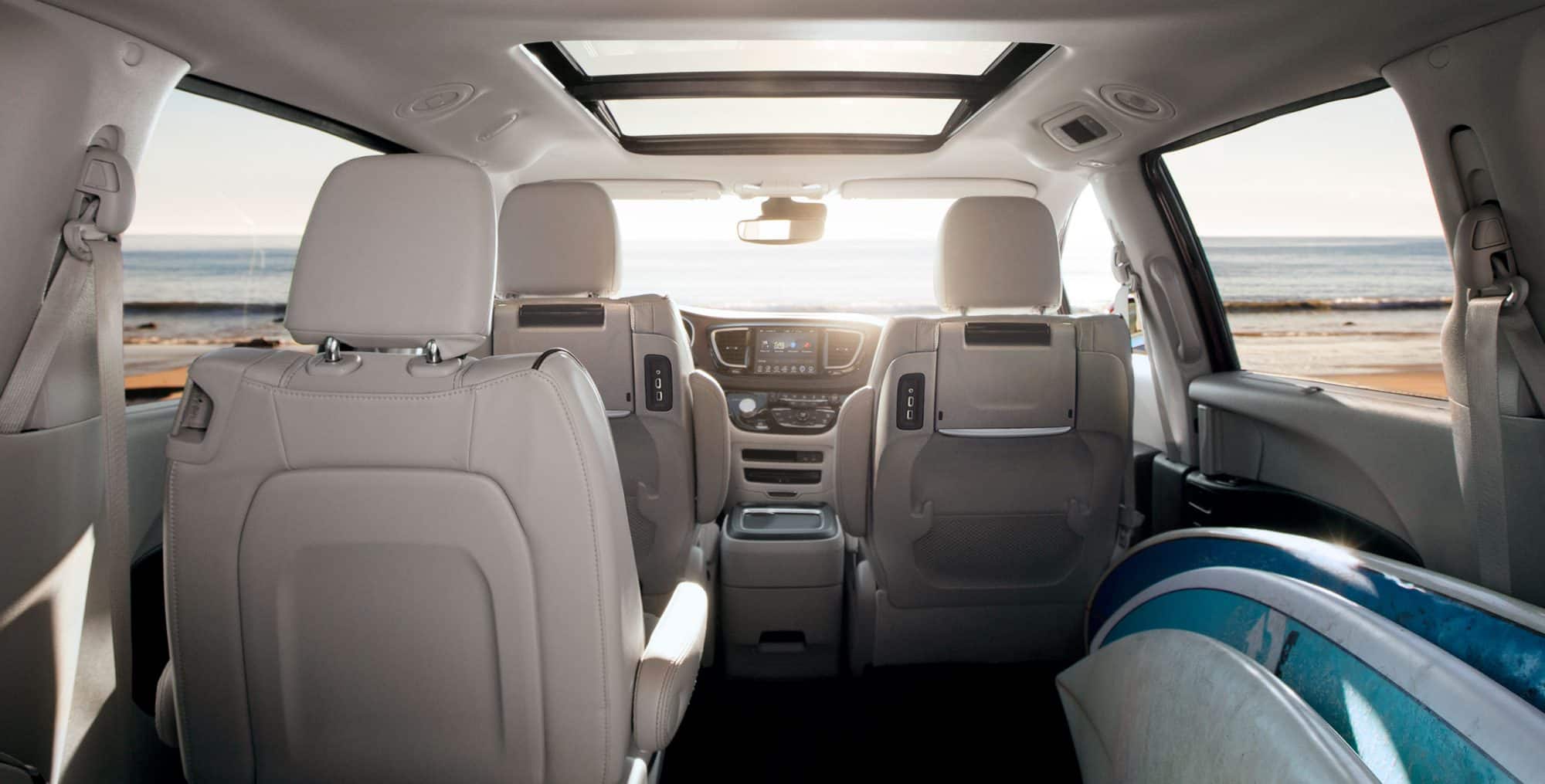 Split seat cargo space inside 2018 Chrysler Pacifica