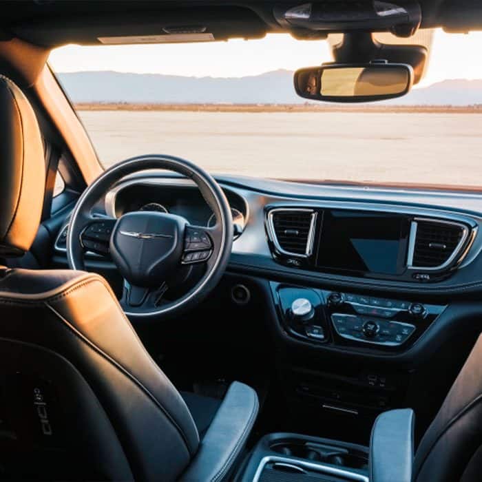 2019 Chrysler Pacifica Best New Family Car Interior View Of Chrysler Pacifica Focusing On The Steering Wheel And Dashboard