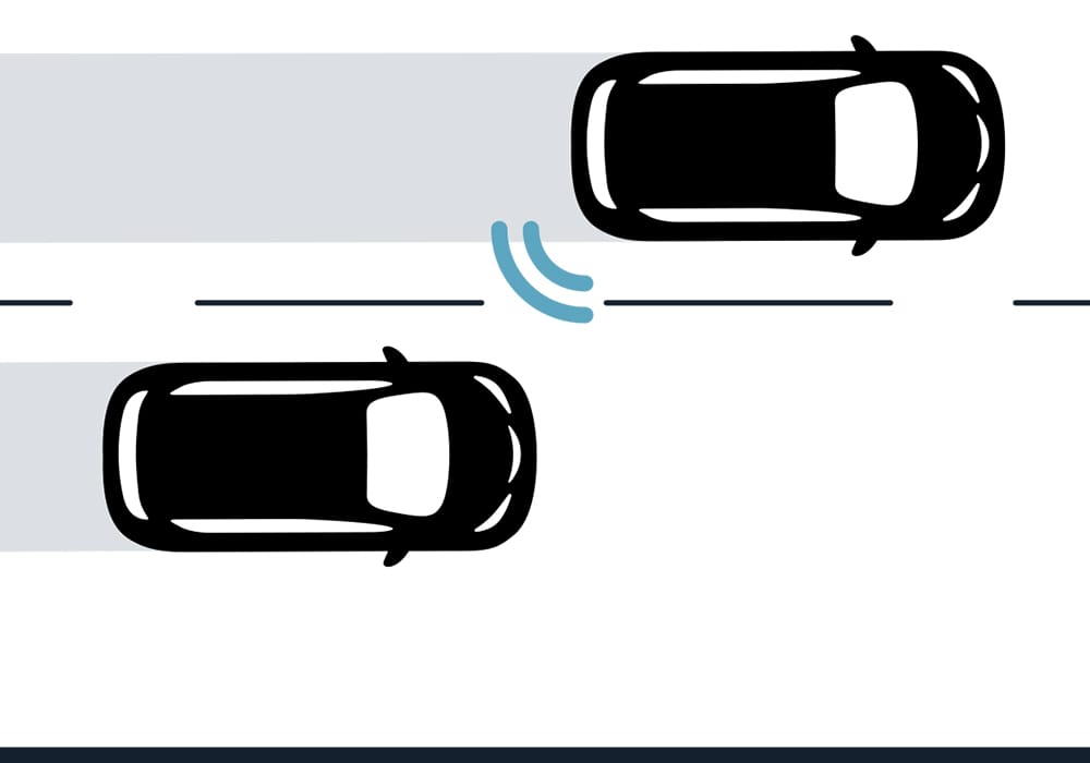 blind spot monitoring depiction in a 2025 chrysler voyager